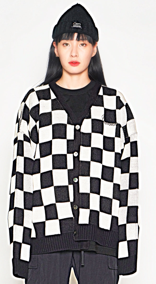 STIGMA(スティグマ) CHECKER OVERSIZED KNIT CARDIGAN PATTERN