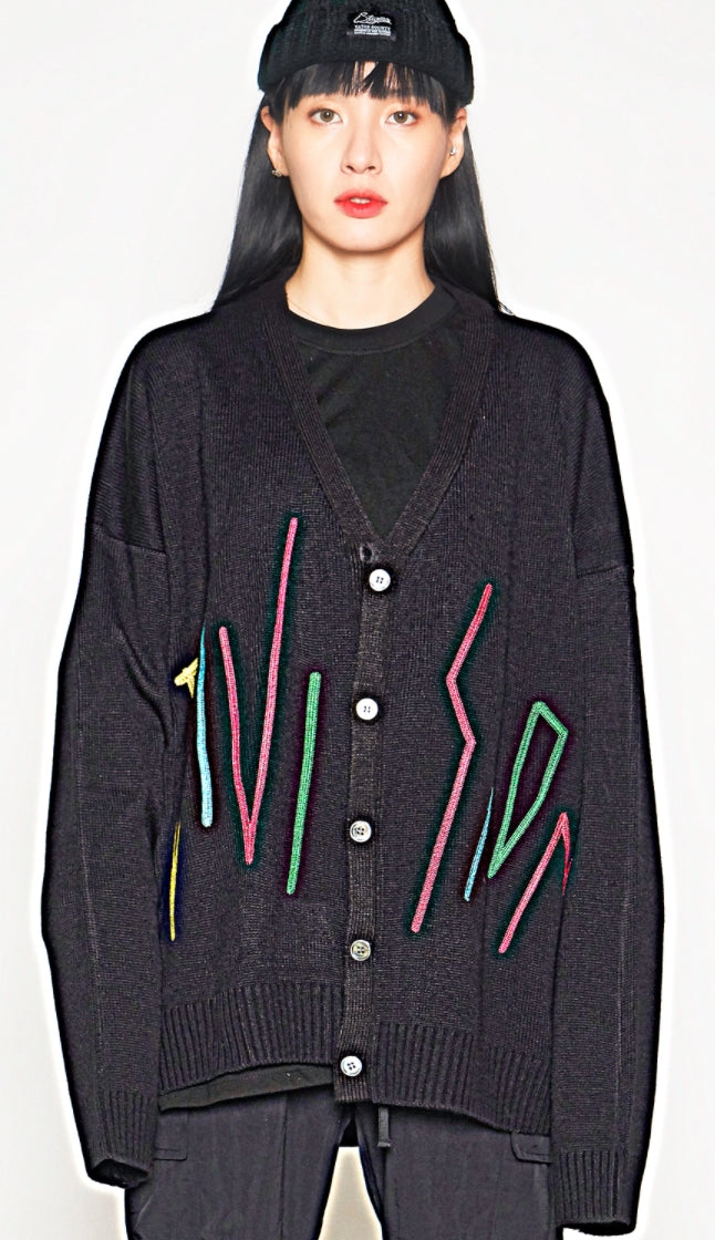 STIGMA(スティグマ)  RAINBOW OVERSIZED KNIT CARDIGAN BLACK