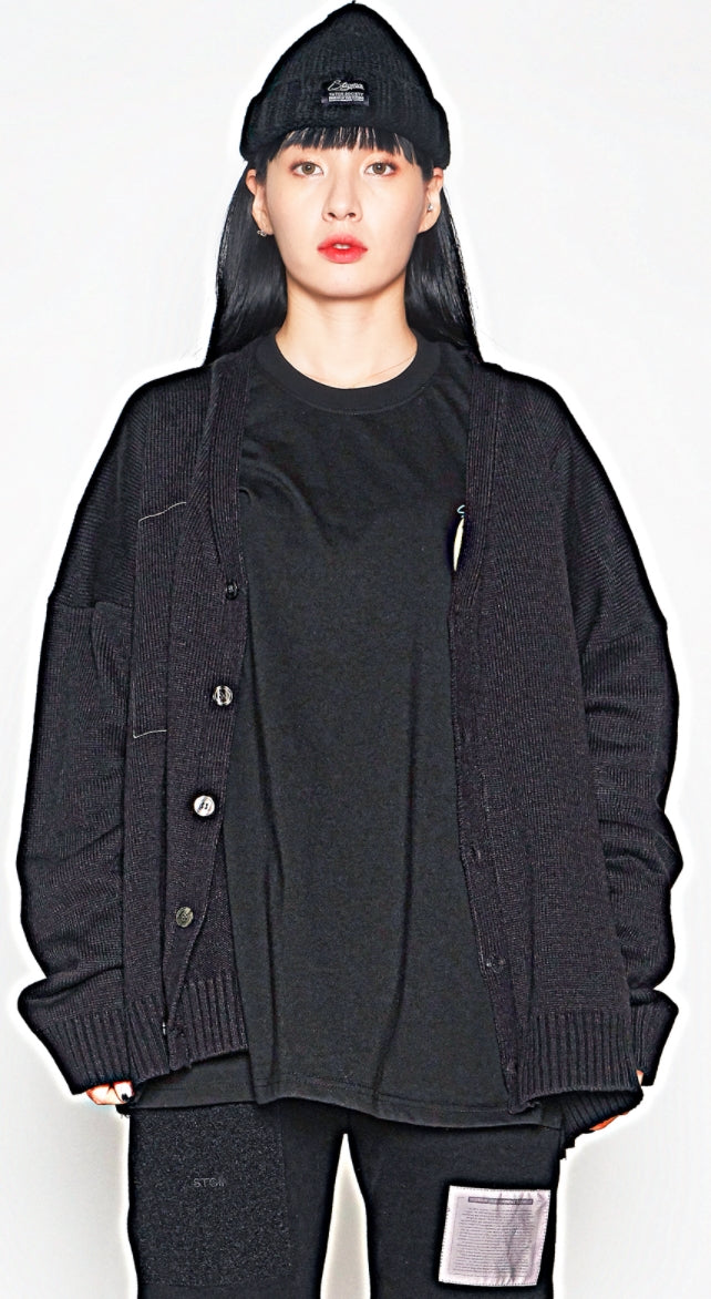 STIGMA(スティグマ)  DV OVERSIZED KNIT CARDIGAN BLACK