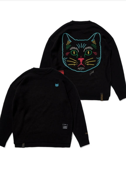 STIGMA(スティグマ)  CAT OVERSIZED KNIT SWEATER BLACK