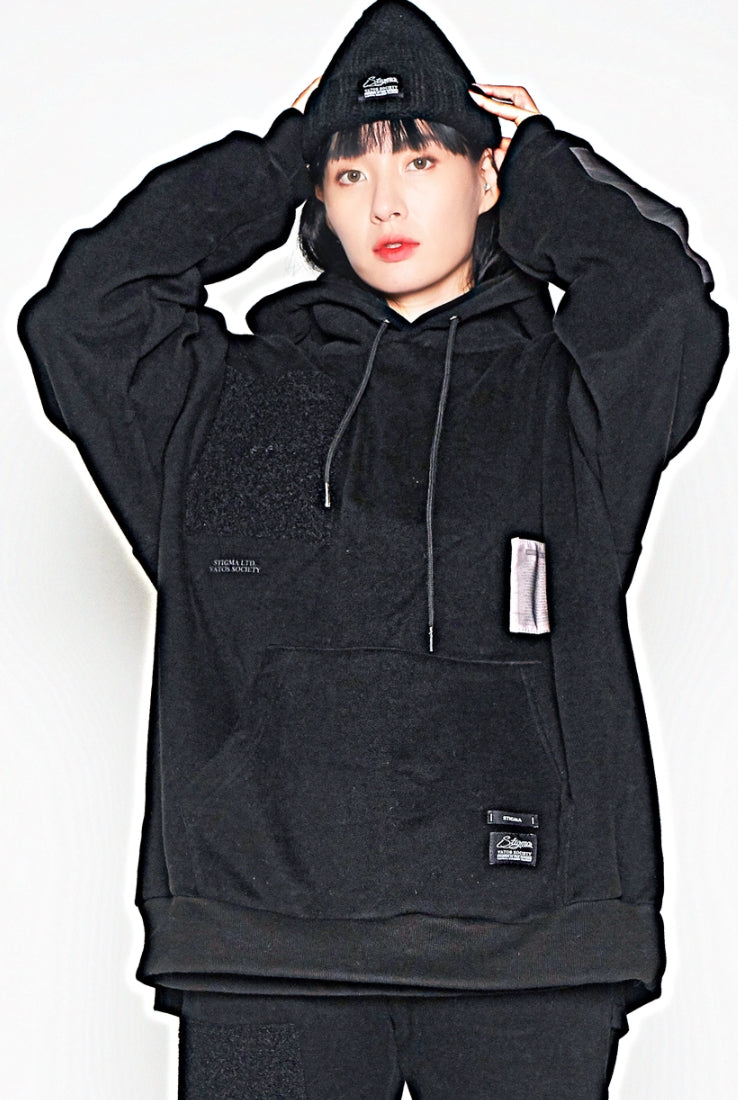 STIGMA(スティグマ) DV TECH OVERSIZED HEAVY SWEAT HOODIE BLACK