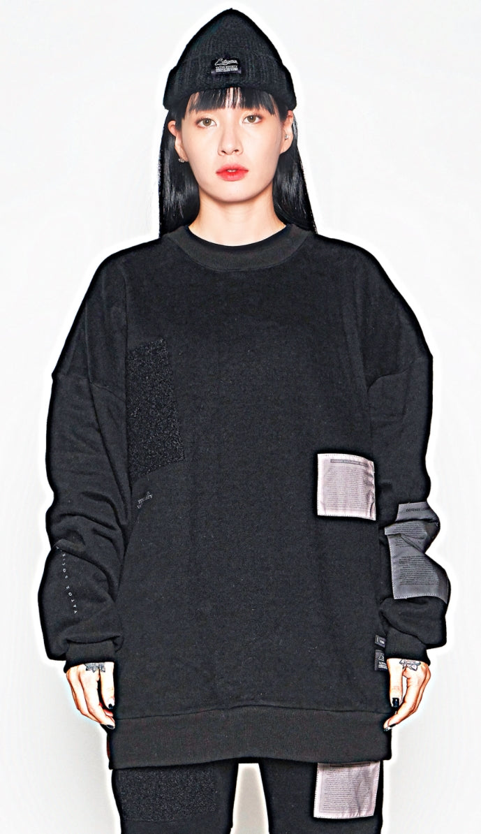 STIGMA(スティグマ)  DV TECH OVERSIZED HEAVY SWEAT CREWNECK BLACK