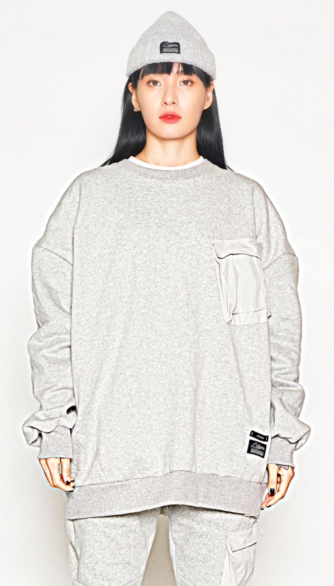 STIGMA(スティグマ) 20 TECH OVERSIZED HEAVY SWEAT CREWNECK GREY