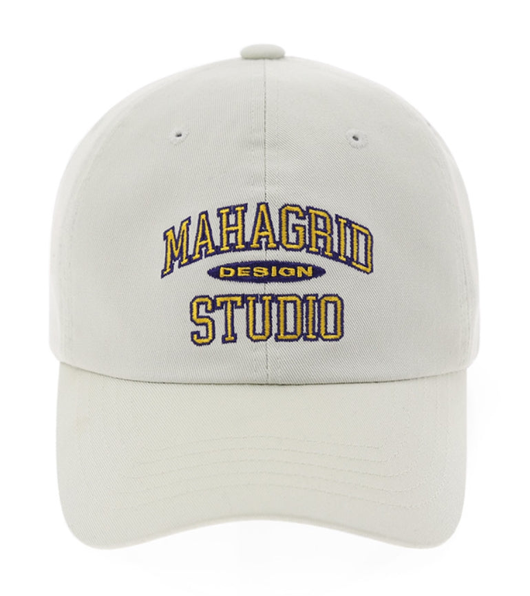 mahagrid (マハグリッド)   COLLEGE LOGO BALL CAP [BEIGE]