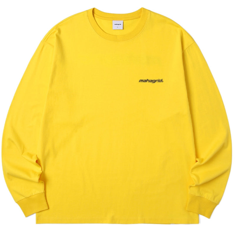 mahagrid (マハグリッド)  MECHANIC LOGO LS TEE [YELLOW]