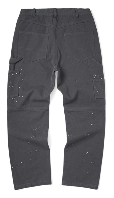 mahagrid (マハグリッド)  DYED PAINTING CARPENTER PANT [CHARCOAL]