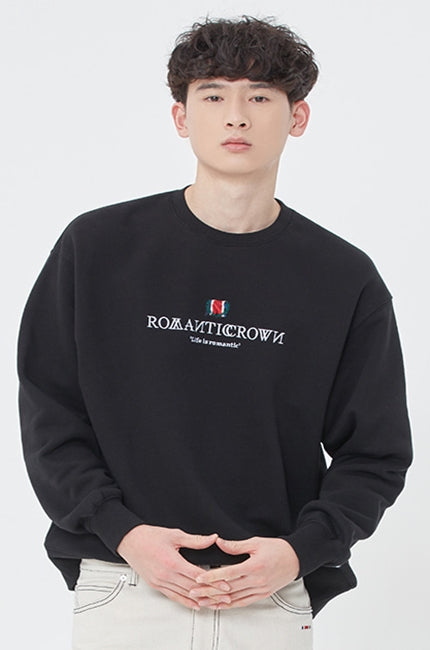 ロマンティッククラウン(ROMANTIC CROWN)  INTERVAL LOGO SWEAT SHIRT_BLACK