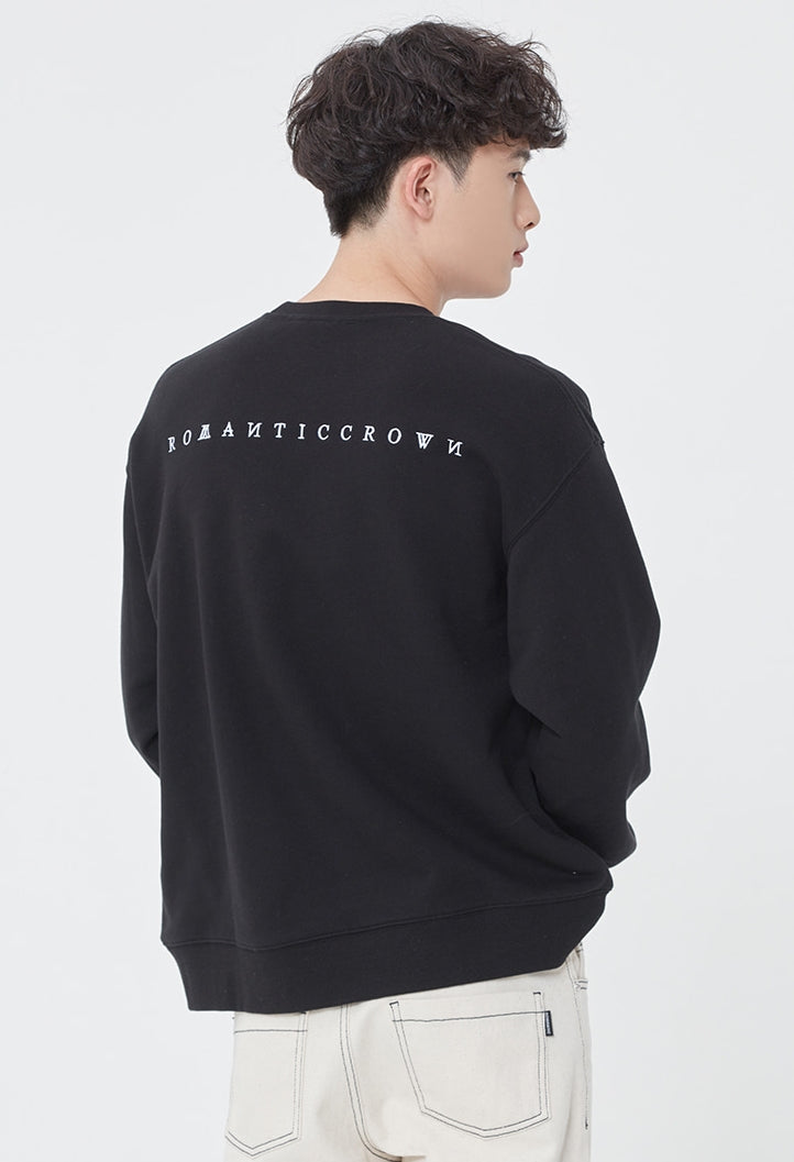 ロマンティッククラウン(ROMANTIC CROWN)  INTERVAL LOGO SWEAT SHIRT_BLACK
