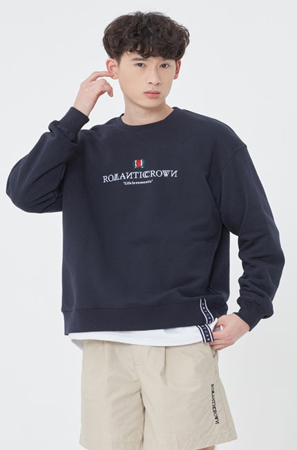 ロマンティッククラウン(ROMANTIC CROWN)  INTERVAL LOGO SWEAT SHIRT_NAVY