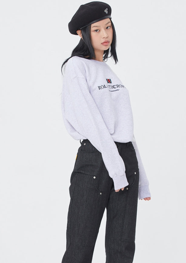 ロマンティッククラウン(ROMANTIC CROWN)  INTERVAL LOGO SWEAT SHIRT_MELANGE LIGHT PURPLE