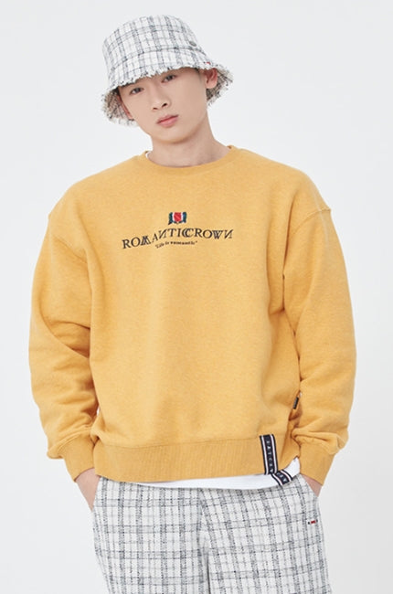 ロマンティッククラウン(ROMANTIC CROWN)  INTERVAL LOGO SWEAT SHIRT_MELANGE YELLOW