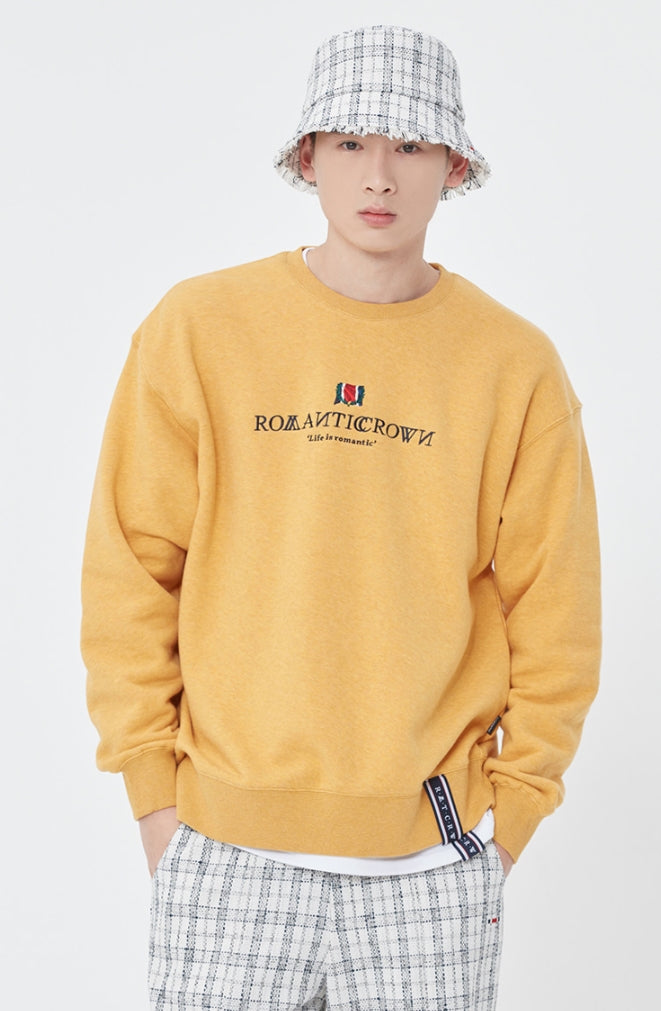 ロマンティッククラウン(ROMANTIC CROWN)  INTERVAL LOGO SWEAT SHIRT_MELANGE YELLOW