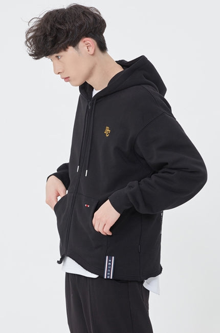ロマンティッククラウン(ROMANTIC CROWN)  WAVE CUT HOOD ZIP UP_BLACK