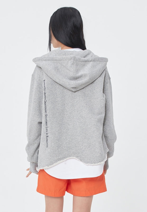 ロマンティッククラウン(ROMANTIC CROWN)  WAVE CUT HOOD ZIP UP_GREY