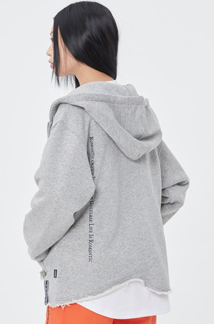 ロマンティッククラウン(ROMANTIC CROWN)  WAVE CUT HOOD ZIP UP_GREY