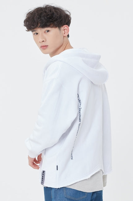 ロマンティッククラウン(ROMANTIC CROWN)  WAVE CUT HOOD ZIP UP_WHITE
