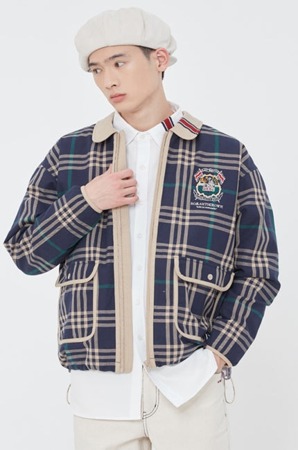ロマンティッククラウン(ROMANTIC CROWN)  CLASSIC CHECK JACKET_NAVY