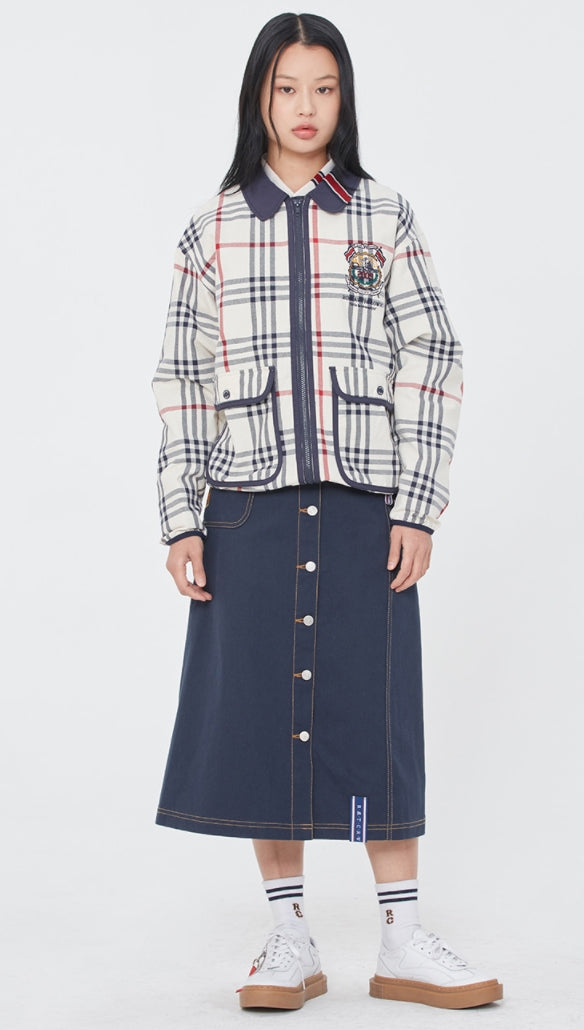 ロマンティッククラウン(ROMANTIC CROWN)  CLASSIC CHECK JACKET_OATMEAL