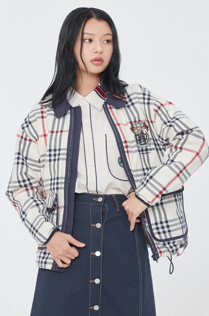 ロマンティッククラウン(ROMANTIC CROWN)  CLASSIC CHECK JACKET_OATMEAL