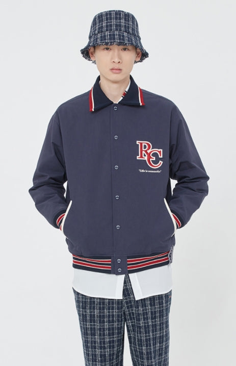 ロマンティッククラウン(ROMANTIC CROWN) RC LOGO BOMBER JACKET_NAVY