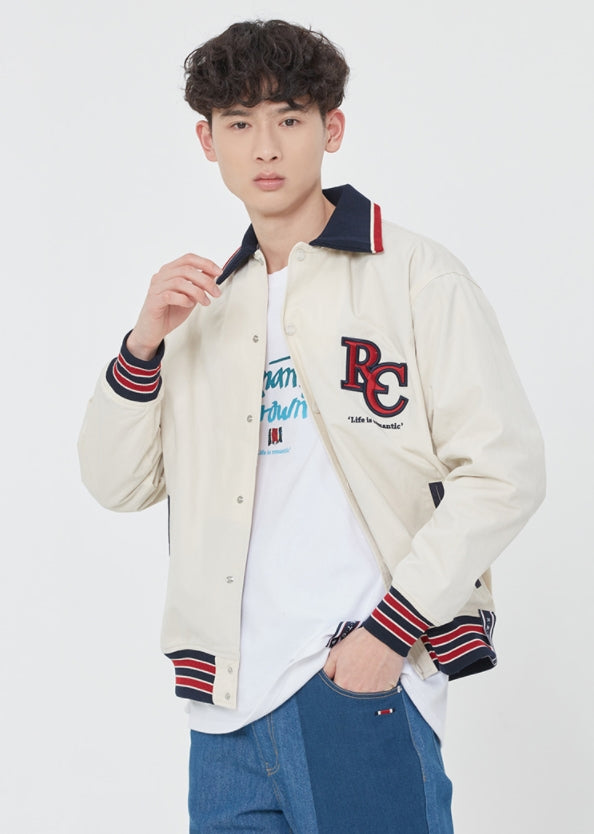 ロマンティッククラウン(ROMANTIC CROWN)  RC LOGO BOMBER JACKET_OATMEAL