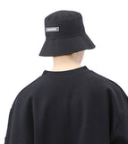 ベーシックコットン(BASIC COTTON) BCN logo stitch bucket hat - all black