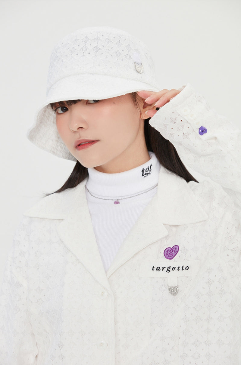 TARGETTO(ターゲット) LACE CROP BLAZER_WHITE