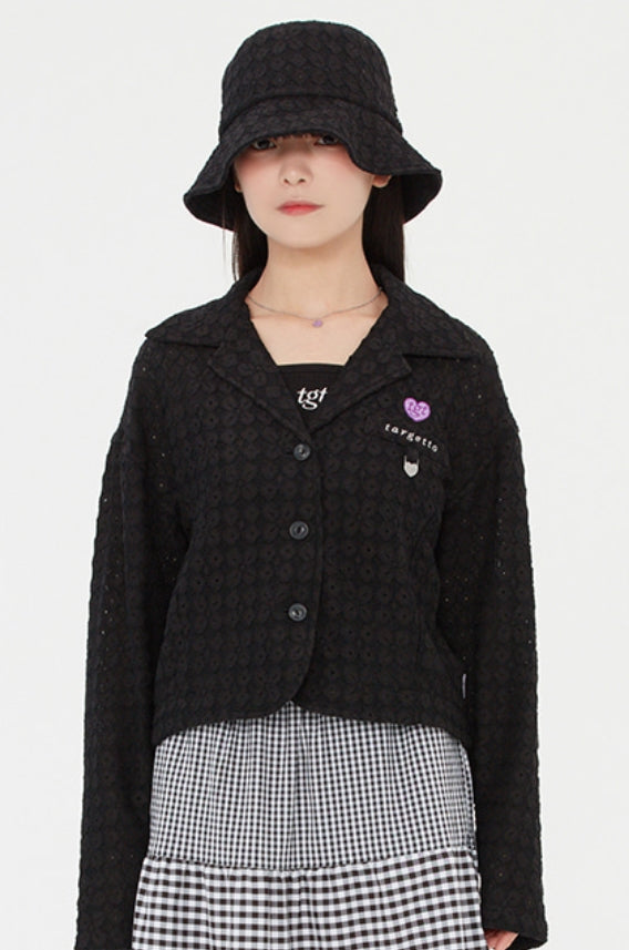 TARGETTO(ターゲット) LACE CROP BLAZER_BLACK