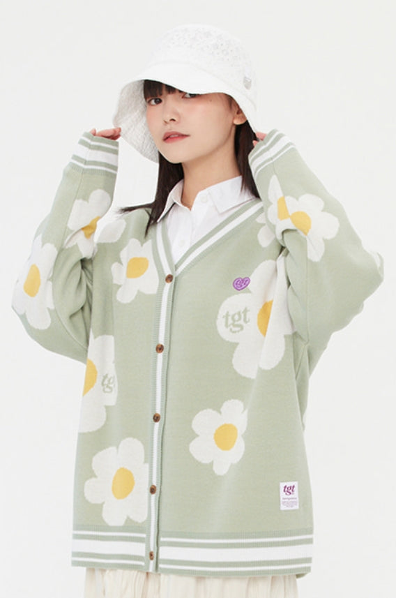 TARGETTO(ターゲット)   DAISY JACQUARD CARDIGAN_MINT