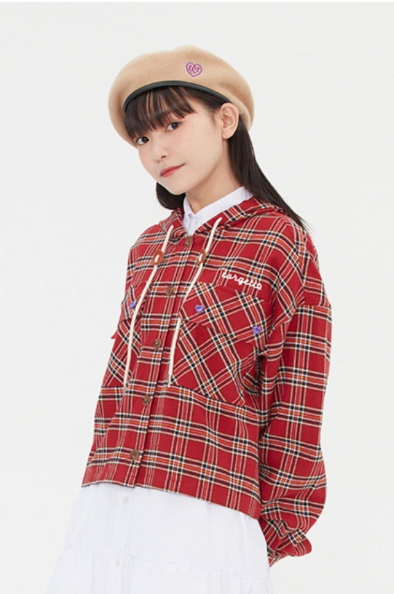 TARGETTO(ターゲット) CHECK HOODIE SHIRTS_RED
