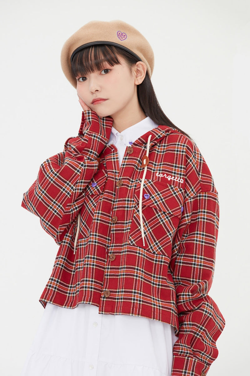 TARGETTO(ターゲット) CHECK HOODIE SHIRTS_RED