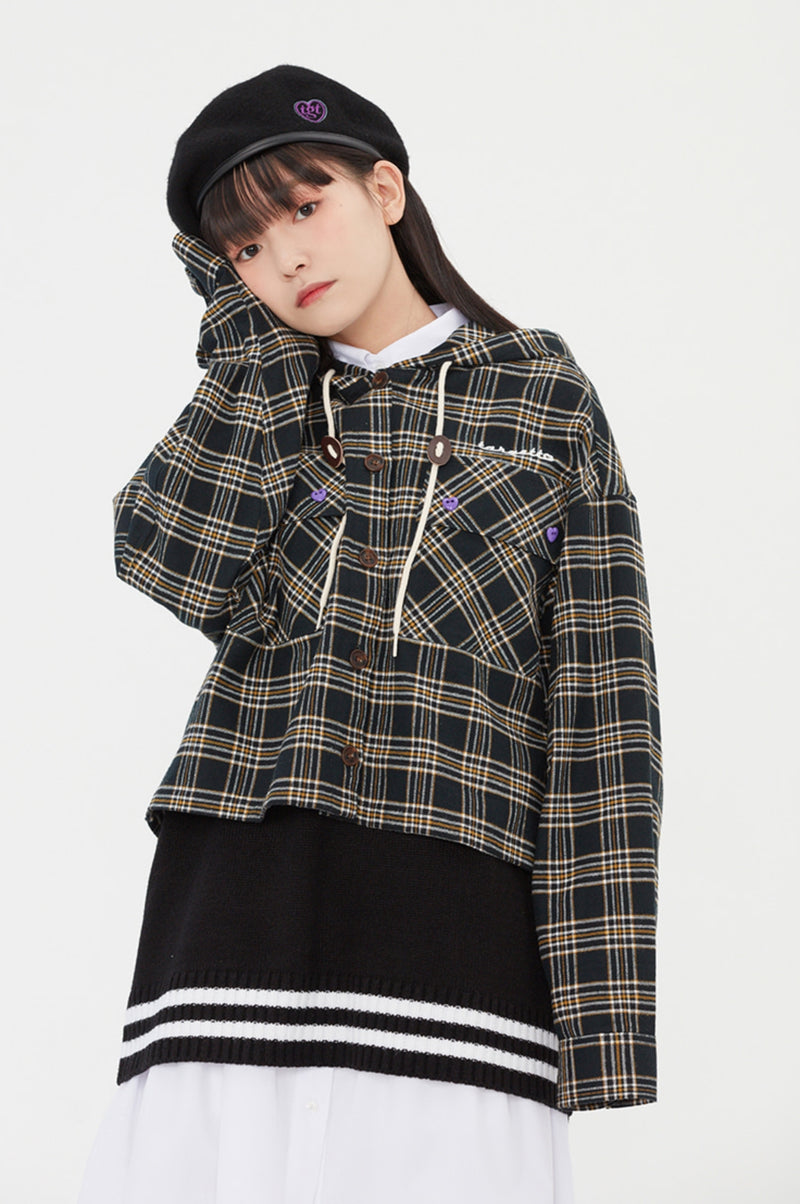 TARGETTO(ターゲット) CHECK HOODIE SHIRTS_NAVY