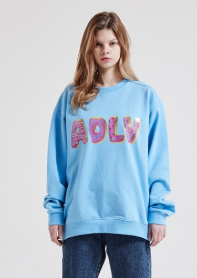 アクメドラビ(acme' de la vie)  DONUT RING SWEATSHIRT SKY BLUE