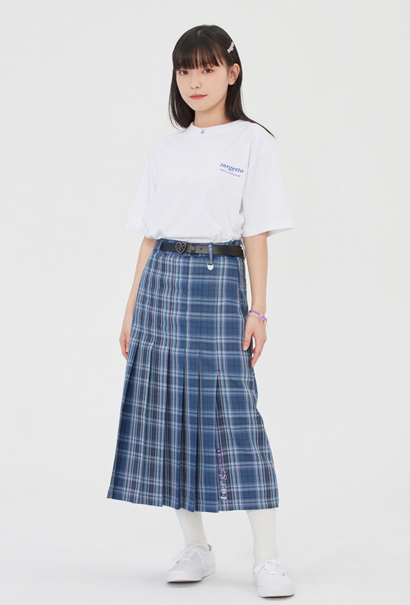 TARGETTO(ターゲット) LONG PLEATS SKIRT_BLUE