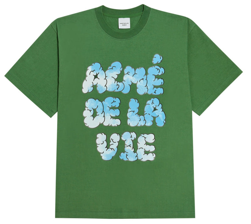 アクメドラビ(acme' de la vie) RAINBOW CLOUD LOGO SHORT SLEEVE T-SHIRT GREEN