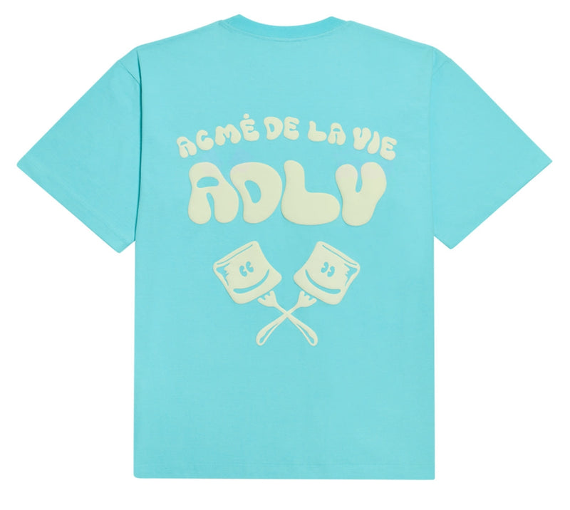 アクメドラビ(acme' de la vie)  ADLV MARSHMALLOW SHORT SLEEVE T-SHIRT SKY BLUE