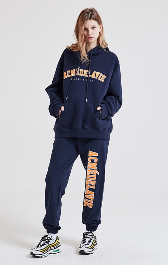 アクメドラビ(acme' de la vie)  ADLV TWO COLOR EMBROIDERY PATCH PANTS NAVY