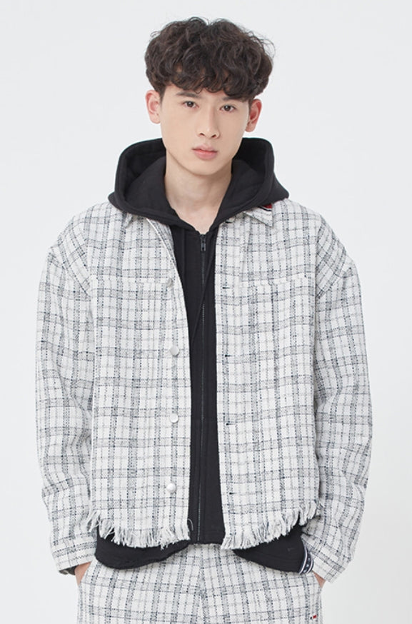 ロマンティッククラウン(ROMANTIC CROWN) TWEED TRUCKER JACKET_OATMEAL