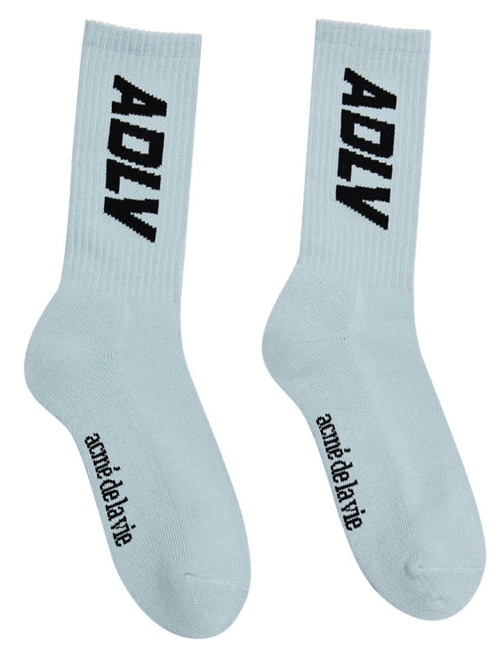 アクメドラビ(acme' de la vie)   ACTIVE ADLV BIG LOGO SOCKS LIGHT GREY