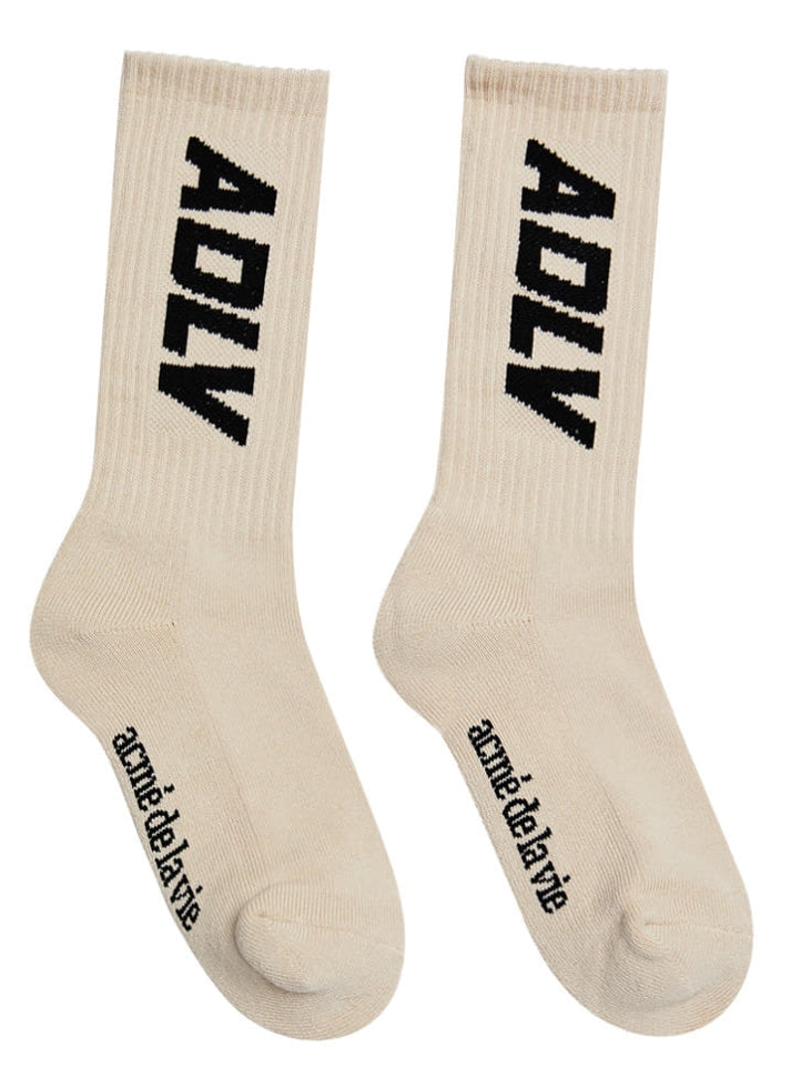 アクメドラビ(acme' de la vie)  ACTIVE ADLV BIG LOGO SOCKS BEIGE
