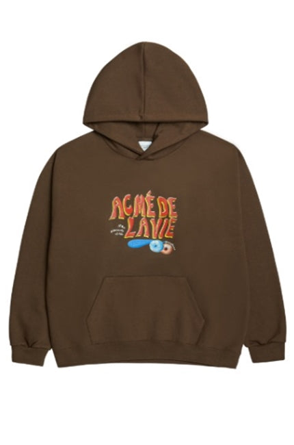 アクメドラビ(acme' de la vie)  DELICIOUS LOGO HOODIE BROWN