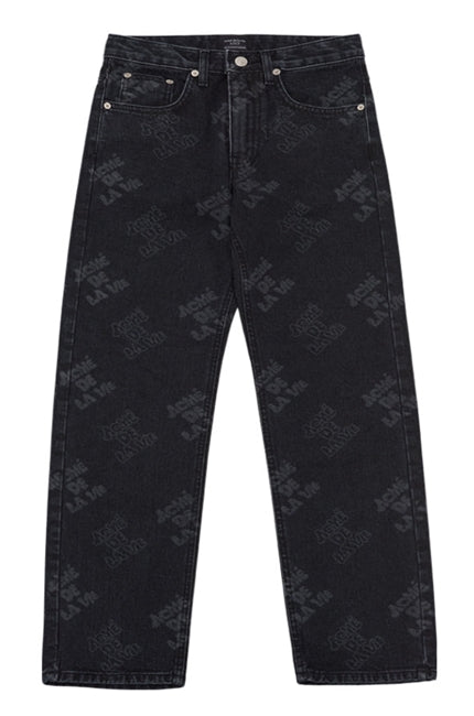 アクメドラビ(acme' de la vie)  ADLV LOGO PATTERN DENIM PANTS BLACK