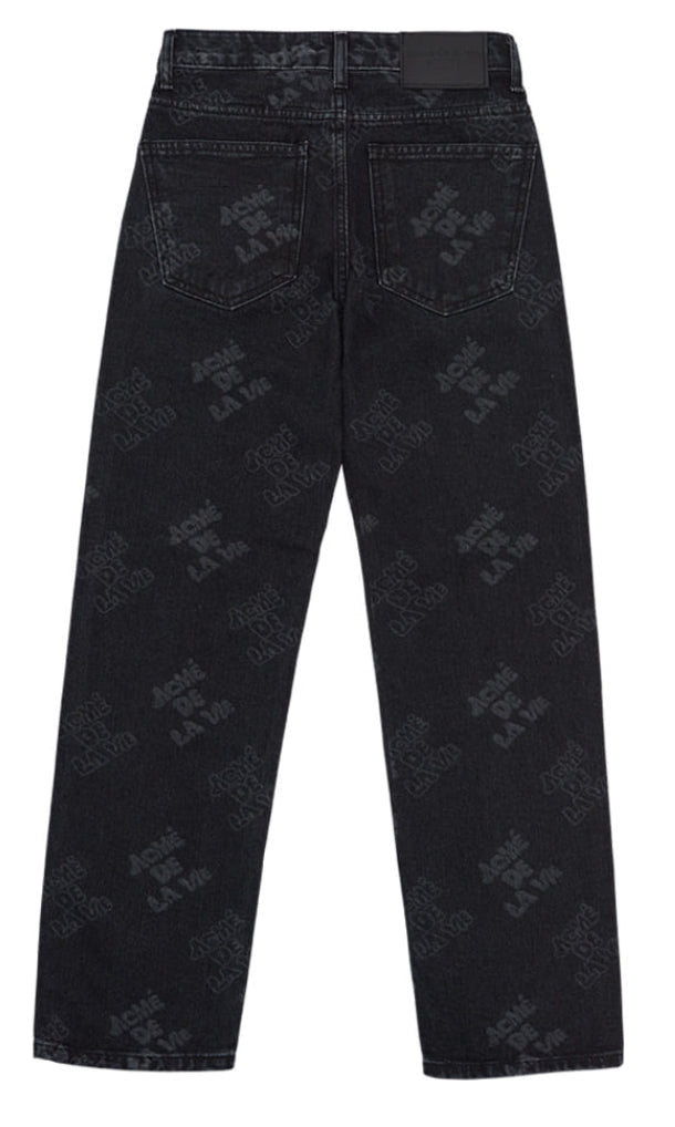 アクメドラビ(acme' de la vie)  ADLV LOGO PATTERN DENIM PANTS BLACK