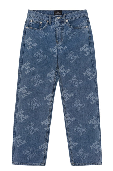 アクメドラビ(acme' de la vie)  ADLV LOGO PATTERN DENIM PANTS BLUE