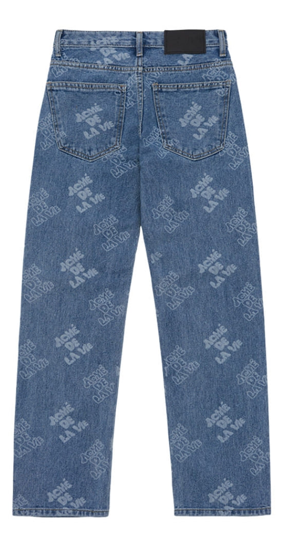 アクメドラビ(acme' de la vie)  ADLV LOGO PATTERN DENIM PANTS BLUE