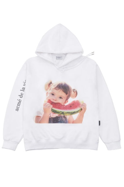 アクメドラビ(acme' de la vie)  ADLV BABY FACE HOODIE WHITE WATERMELON