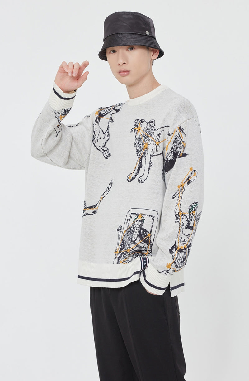 ロマンティッククラウン(ROMANTIC CROWN) CONSTELLATION KNITWEAR_OATMEAL