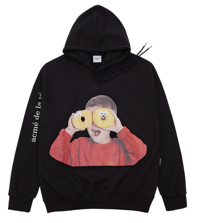 アクメドラビ(acme' de la vie)  ADLV BABY FACE HOODIE BLACK DONUT 7