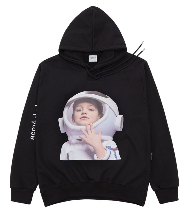 アクメドラビ(acme' de la vie)  ADLV BABY FACE HOODIE BLACK ASTRONAUT