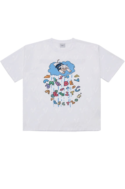 アクメドラビ(acme' de la vie) COW SHORT SLEEVE T-SHIRT WHITE